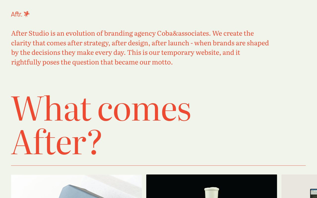 After Studio website, Belgrade branding agency